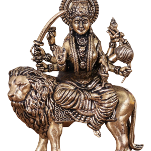 Pure Brass Durga Intricate Idol | 3" Sacred Art | 80g Compact Masterpiece | Enhanced Carving Divine Beauty | Jaipurio